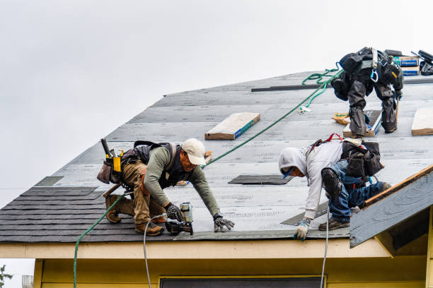 Professional Gutter Installation technician working in Channahon, IL